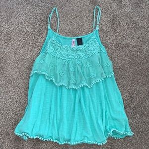 Turquoise spaghetti strap, size small